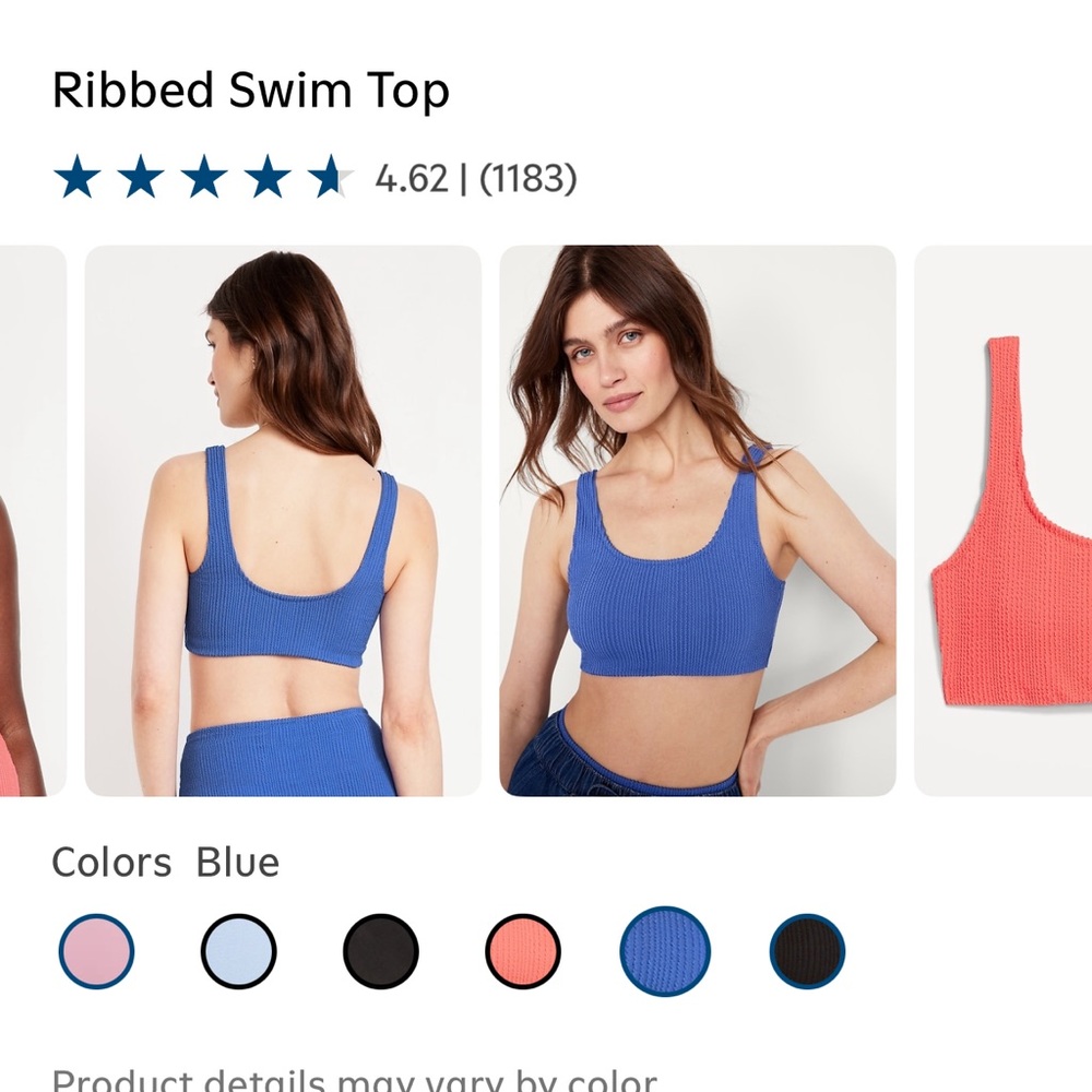 NWT Old Navy Blue Textured Swim Top XL